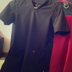 Smitten Black Scrub Top